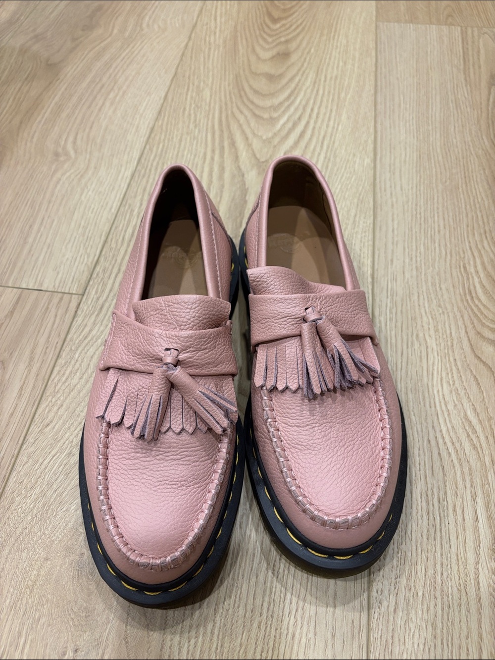 Dr. Martens Adrian Tassel Loafers in Pink Virginia Leather